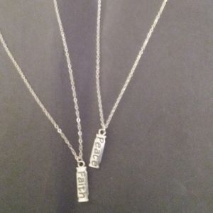 2 Sterling silver inspirational pendant necklaces